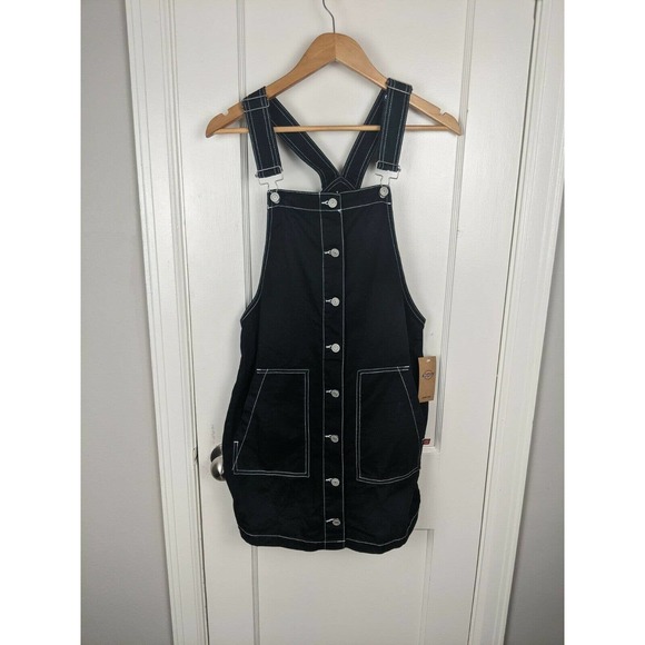 Dickies Juniors Black Overall Mini Dress - Picture 5 of 7